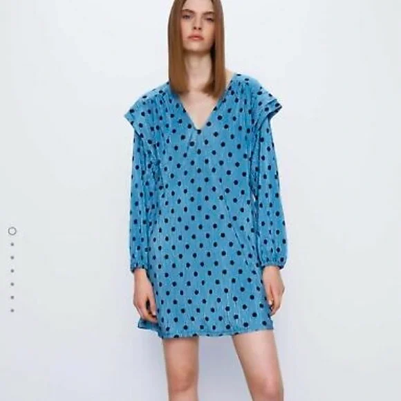zara blue polka dot dress Boden Women's Zara Cross Waist Jersey Dress in Blue